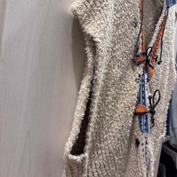 Free People Lonestar Poncho Parchment Combo size XS NWT - Picture 4 of 6